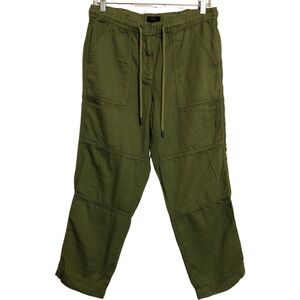 J. Crew Women's Olive Green Drawstring Cotton Casual Lounge Pants 10